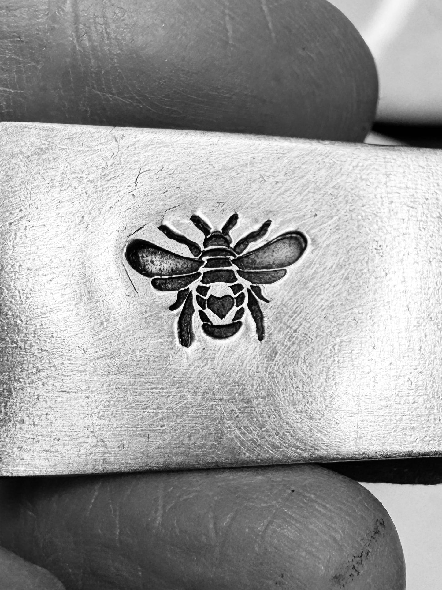 Bee heart stamp