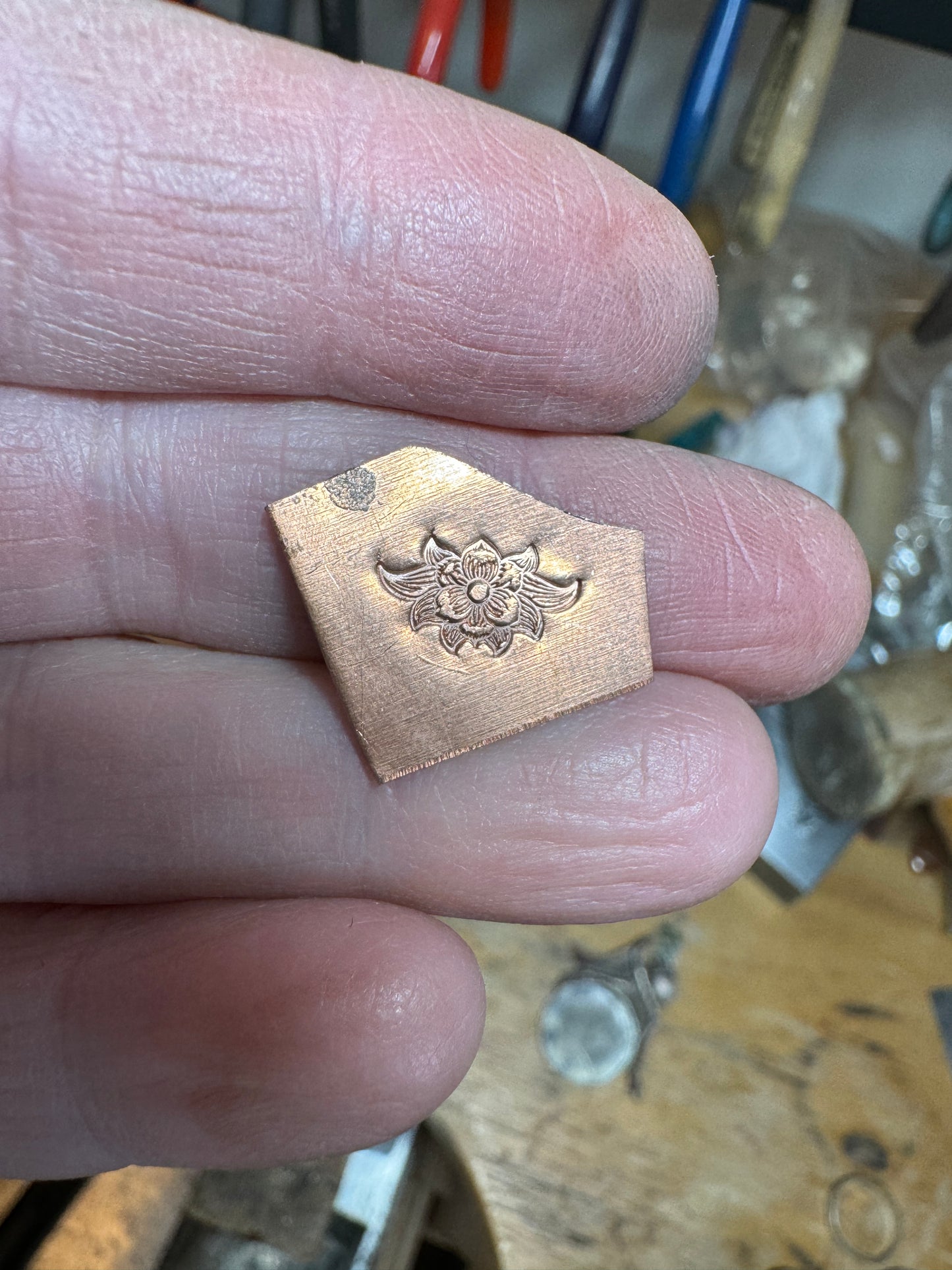 Engraved flower stamp