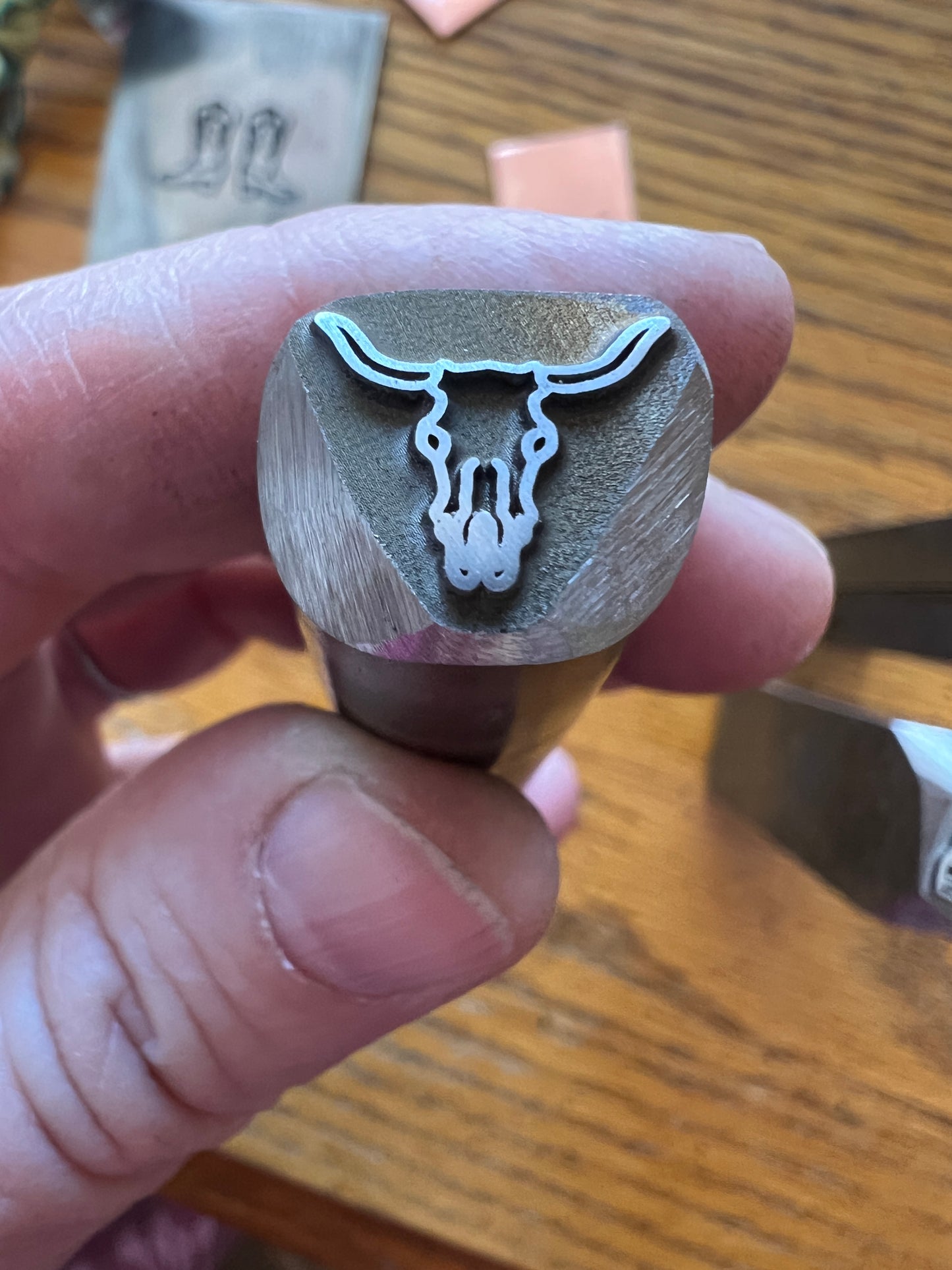 Cow skull stamp